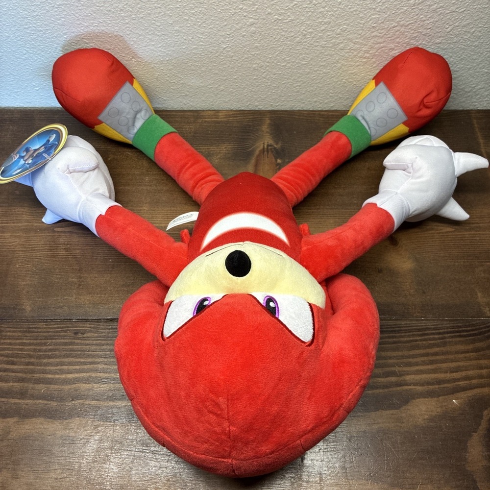 Sonic The Hedgehog Movie 2 Knuckles Plush Toy Factory NWT NEW 2023 SEGA 18" - Picture 6 of 7